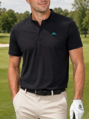 J.Lindeberg Black Golf Polo